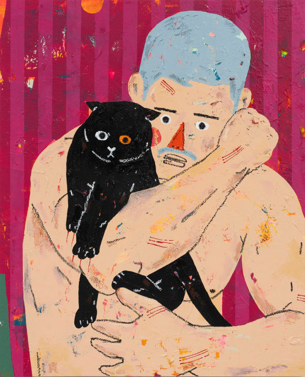Hyangmok Baik, Man with a Cat, 2024