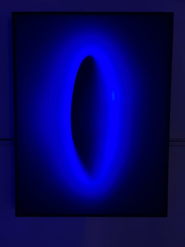 Javier Toro Blum, Blue vertical elliptic Light Hole with horizontal fade, 2024