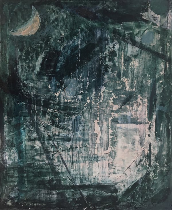 abstract oil painting by Michio Takayama