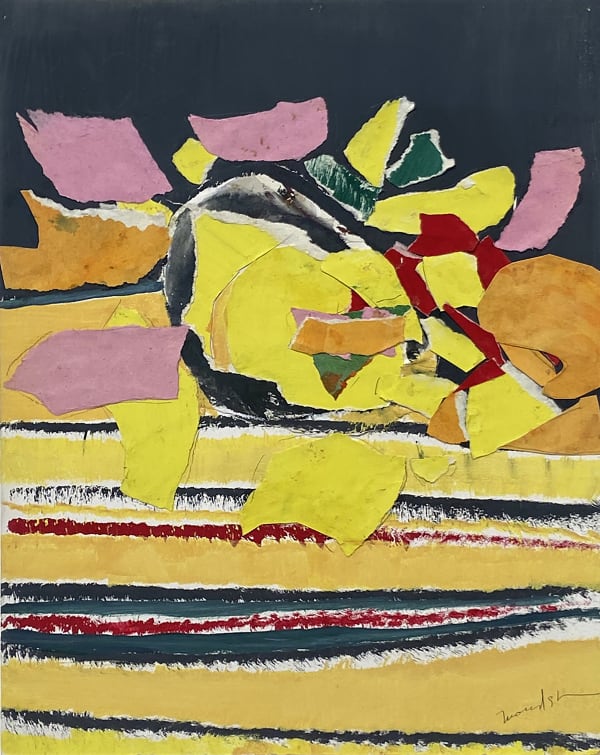 Beatrice Mandelman Space Series #8 (60-SP 1-15), ca. 1960s collage on cardboard 20 x 16 inches 50.8 x 40.6 cm