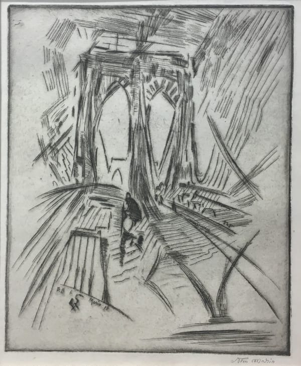 John Marin, Brooklyn Bridge #6 (Swaying) (2dM1), 1913