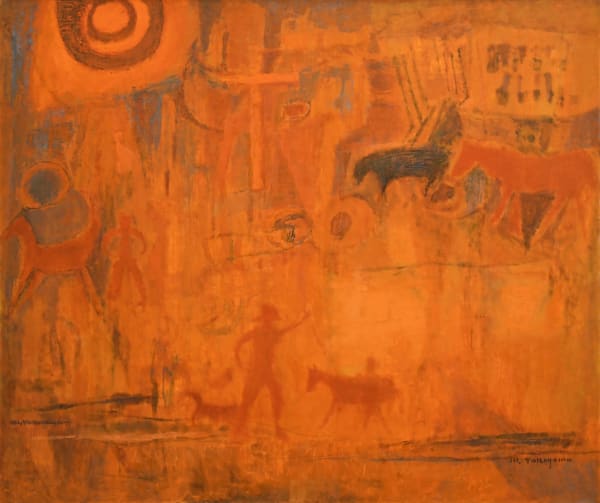 abstract oil painting by Michio Takayama