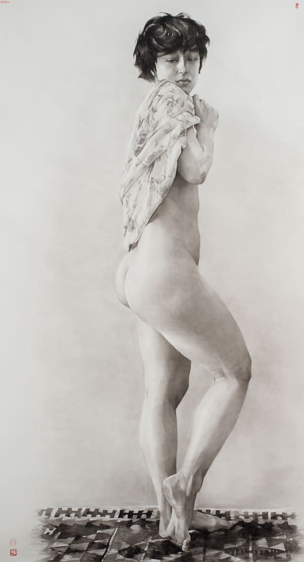 Qu Leilei 曲磊磊, Claire with a Silk Scarf 《披絲巾的克雷爾》, 2016