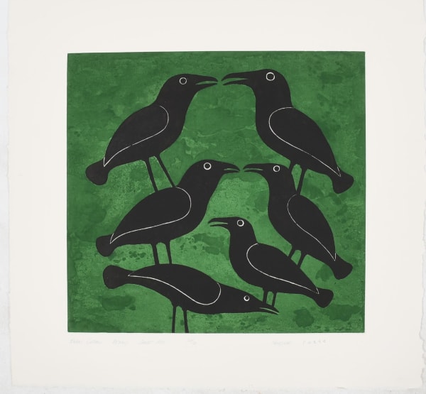 Kenojuak Ashevak, Ravens Gather, 1995