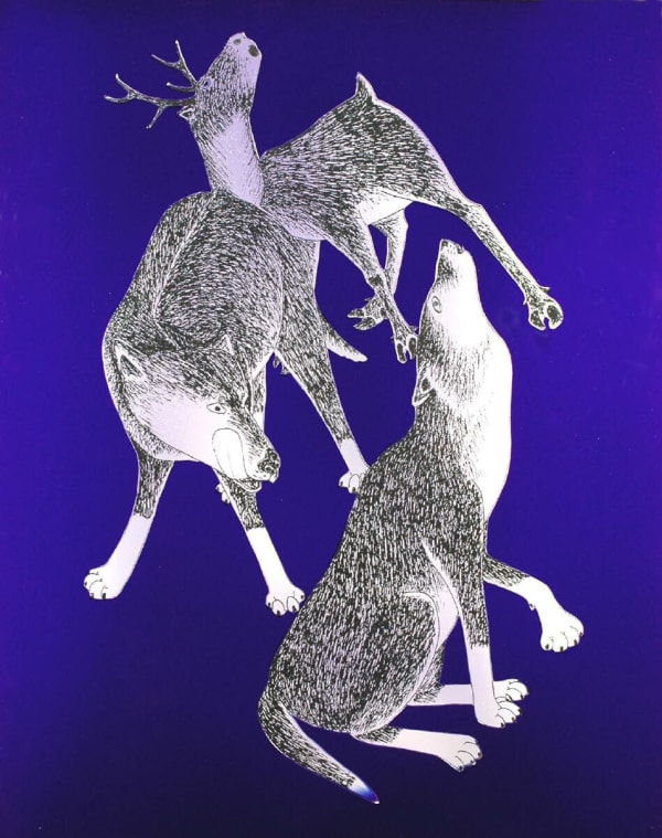 Kananginak Pootoogook, Caribou & Wolves, 2006