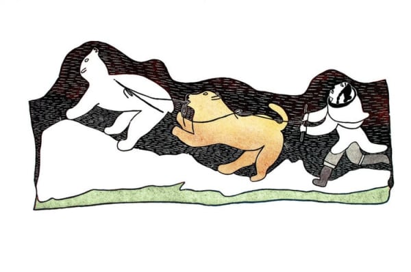 Pitseolak Ashoona, Desparate Chase, 1980
