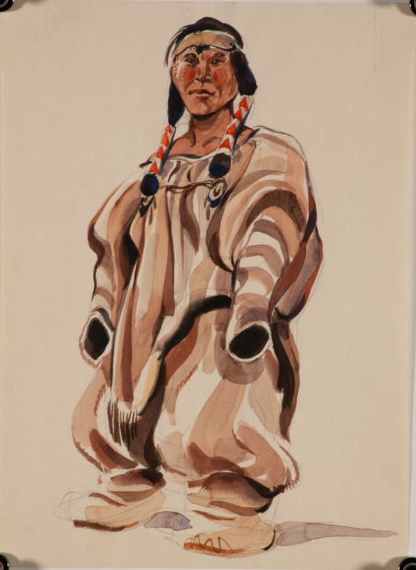 James Houston, Untitled (Woman with Hair Sticks), ca. 1956