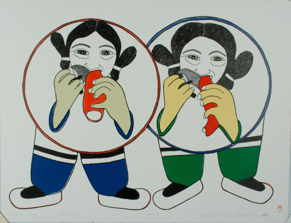 Peter Pitseolak, Two Girls Eating, 1975