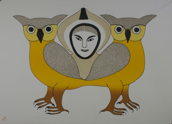 Kenojuak Ashevak, Colorful Sentinal, 1980