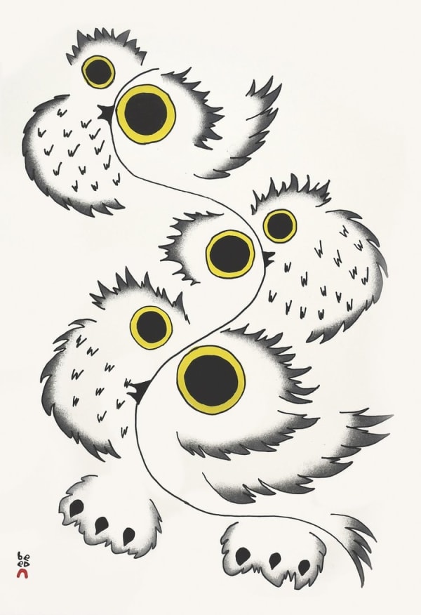 Padloo Samayualie, Swirling Owls, 2023
