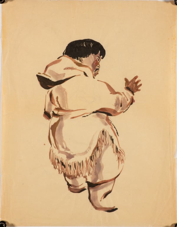 James Houston, Untitled (Inuk With Arm Raised), ca. 1955