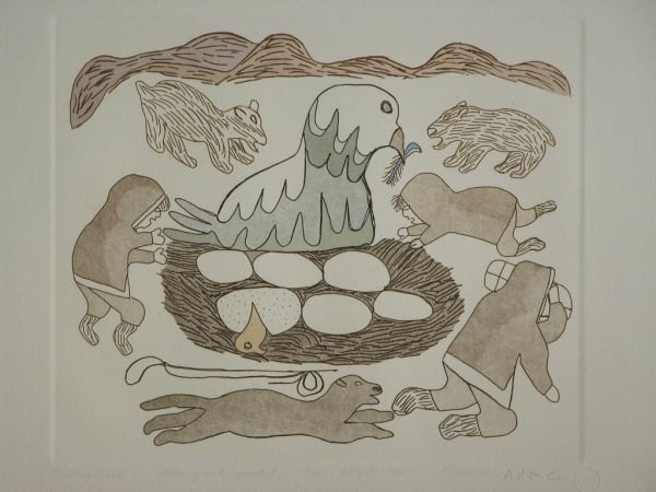 Pitseolak Ashoona, Nesting Bird, 1980