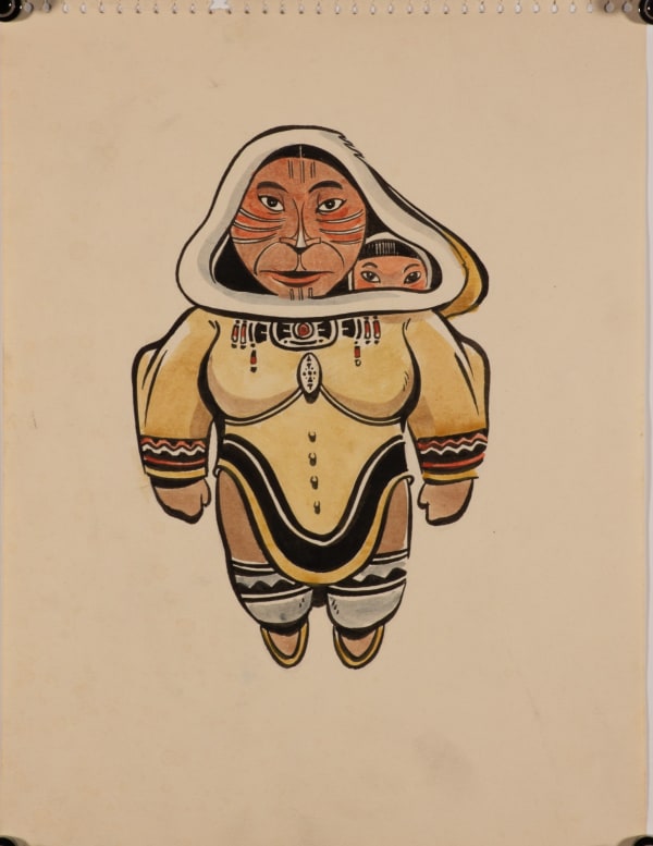 James Houston, Untitled (Mother Packing Child in Amauti), ca. 1954