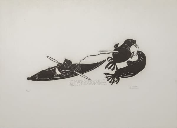 Tivi Etok, The Old Way of Hunting Walrus by Kayak, 1975
