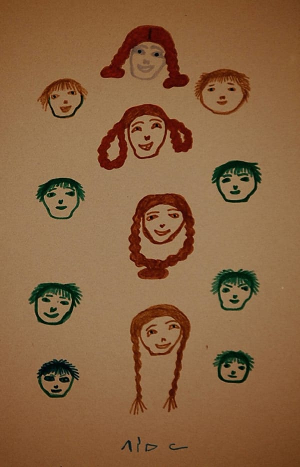Pitseolak Ashoona, Faces, ca. 1970