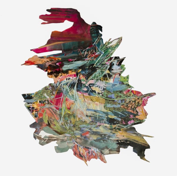 Ann Marie Auricchio Collage #2, 2025 Collaged color copy printed paper mounted to paper Framed (floating in white gallery frame) 17 1/2 x 14 1/2 inches