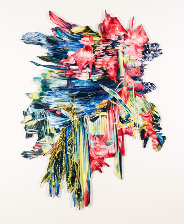 Ann Marie Auricchio Spillway, 2024 Acrylic and oil on canvas mounted to dibond panel 82 x 60 inches