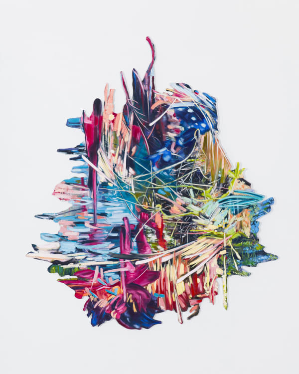 Ann Marie Auricchio Blood From A Stone, 2024 Acrylic and oil on canvas mounted to di-bond panel 63 x 54 inches