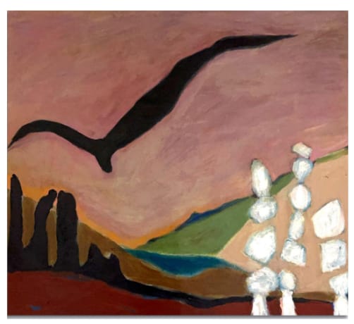 Jocelyn Fine When I Dreamed I Could Fly Acrylic and crayon on canvas 27 x 24 inches