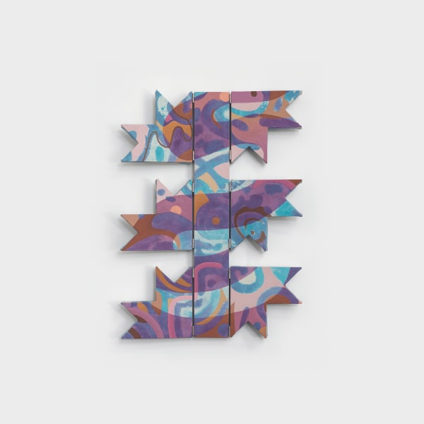 Debbi Kenote Lupine, 2024 Acrylic and dye on canvas, steel hinges 35 x 24 inches