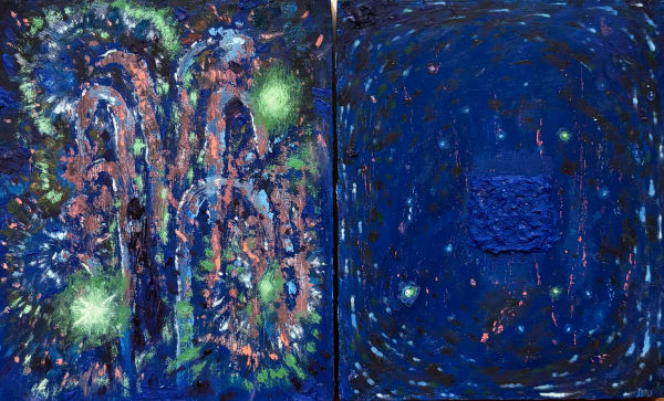 Thiang Uk, Diptych in Blue, 2024