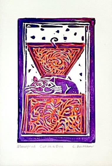 Cora Brittan, Cat in an Orange Box, 2022