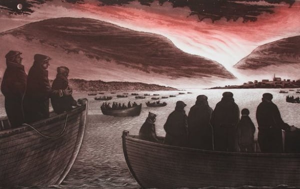 David Blackwood, Fire in Indian Bay 26/50, 1979