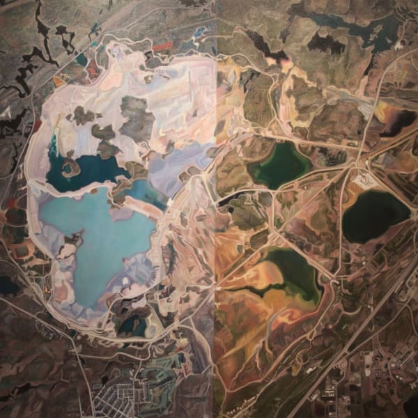 Jennifer Walton, Copper Cliff Tailings Ponds, Sudbury, View from Google Earth, 2009