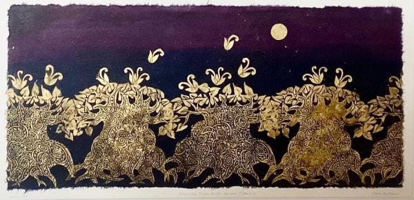 Cora Brittan, Dancing Trees With Golden Flowers, 2022