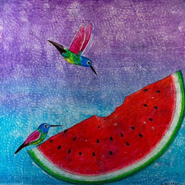 Cora Brittan, Two Hummingbirgds, 2018