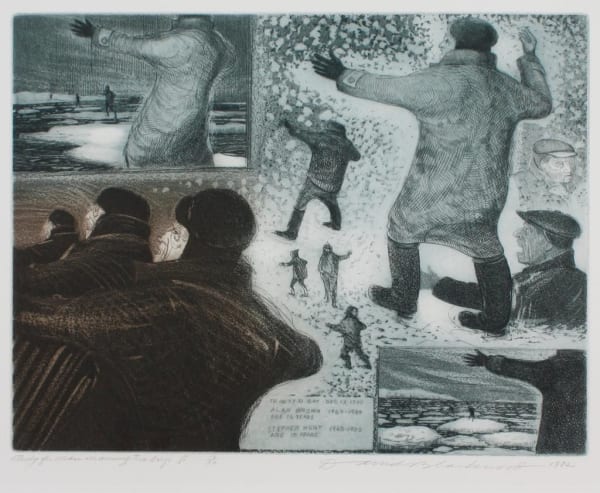 David Blackwood, Study for Man Warning Two Boys 3/50, 1982
