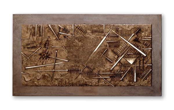 Arnaldo Pomodoro, Frammento V, da L'Arte dell'uomo primordiale di Emilio Villa, 2004