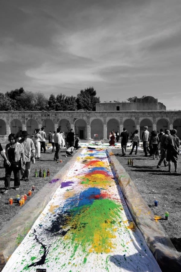 Shozo Shimamoto, Performance Certosa di Capri, 2008