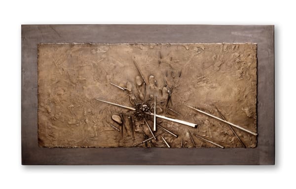 Arnaldo Pomodoro, impronta, da L'Arte dell'uomo primordiale di Emilio Villa, 2004