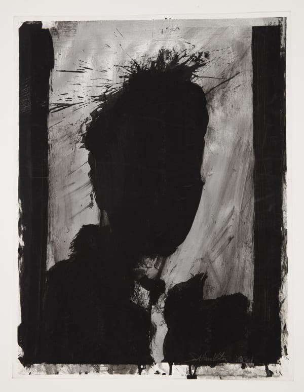 Shadow head (black on silver)