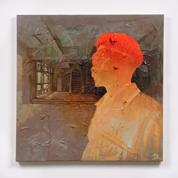 Edge, 2025 painting by Chinemerem Omeh, contemporary figurative Nigerian art exploring identity and transition, ACA Galleries Chelsea New York.