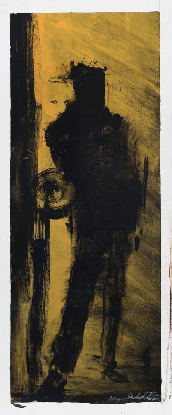 Richard Hambleton Shadow Figure (Gold), 2014 Acrylic on canvas 79 x 32 in. 200.7 x 81.3 cm
