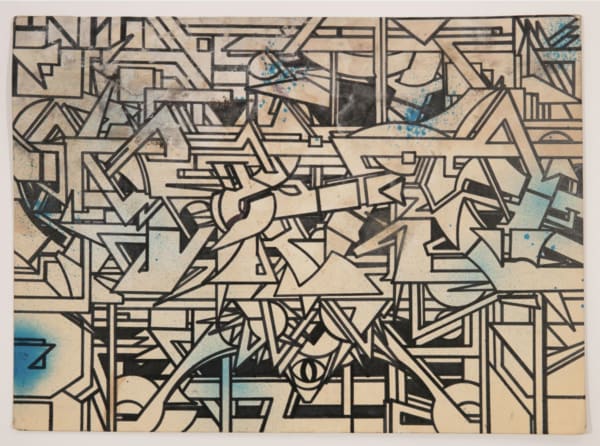 Phase 2 Athanasian Aftermath - Cohesian Symboliks, 1986 marker and spray paint on brainbridge board 20 x 14 3/8 in. 50.8 x 36.5 cm