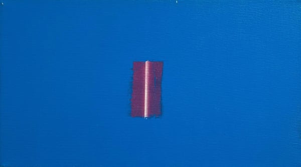 untitled (purple rectangle with light streak on blue)