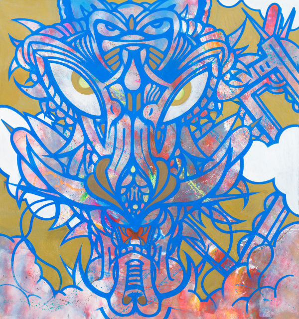 Phase 2 Congalese Julong, 2014 Spray paint on canvas 59 1/2 x 56 1/2 in. 151.1 x 143.5 cm