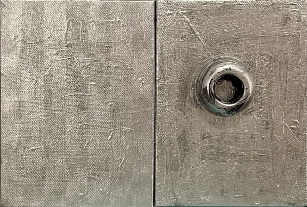 untitled (silver/black protruding ring), 2016