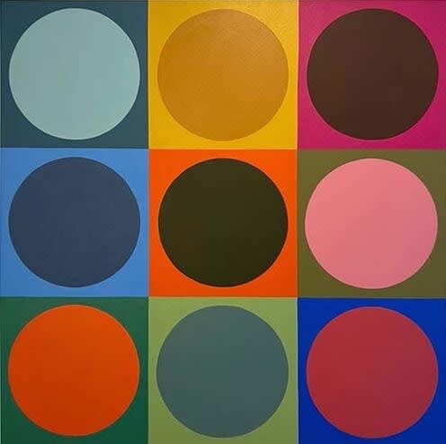 Stephanie Henderson Colorblock Late Summer Acrylic on Canvas 48" x 48"