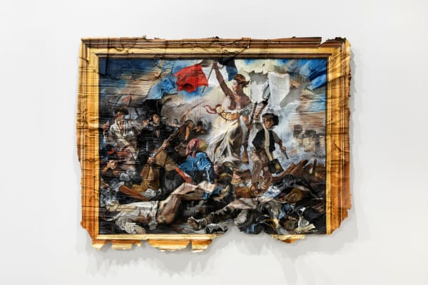 Julio Anaya Cabanding, After Eugène Delacroix. La Libertad guiando al pueblo , 2025