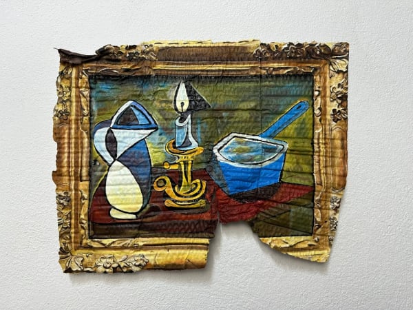 Julio Anaya Cabanding, After Pablo Picasso. Jarra, vela y cacerola esmaltada, 2024