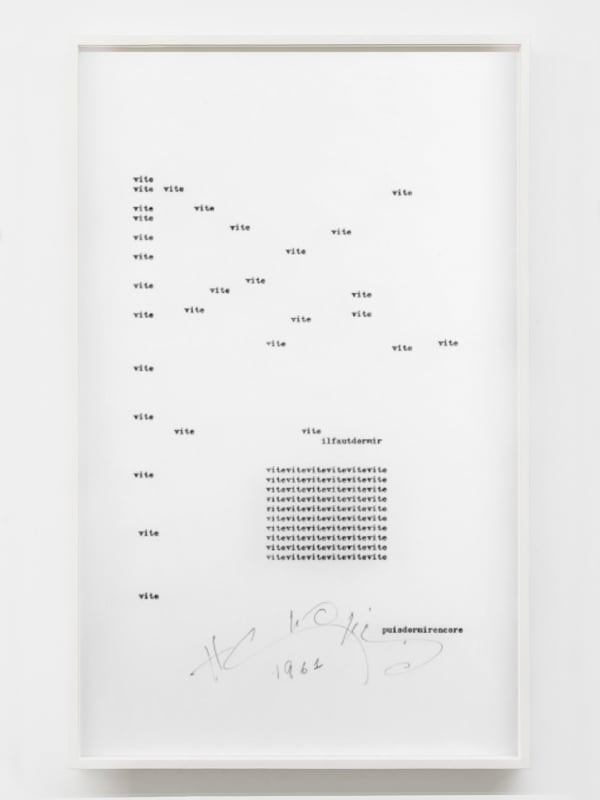 Henri Chopin, Sans titre (puisdormirencore), 1961