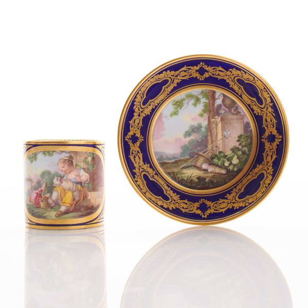 Sèvres Porcelain, A Soft-Paste Sèvres Porcelain Cup & Saucer from Pavlovsk, circa 1780