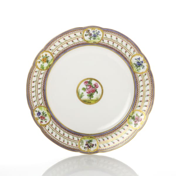 Sèvres Porcelain, A Soft-Paste Sèvres Porcelain Plate, made for use at Versailles, 1783