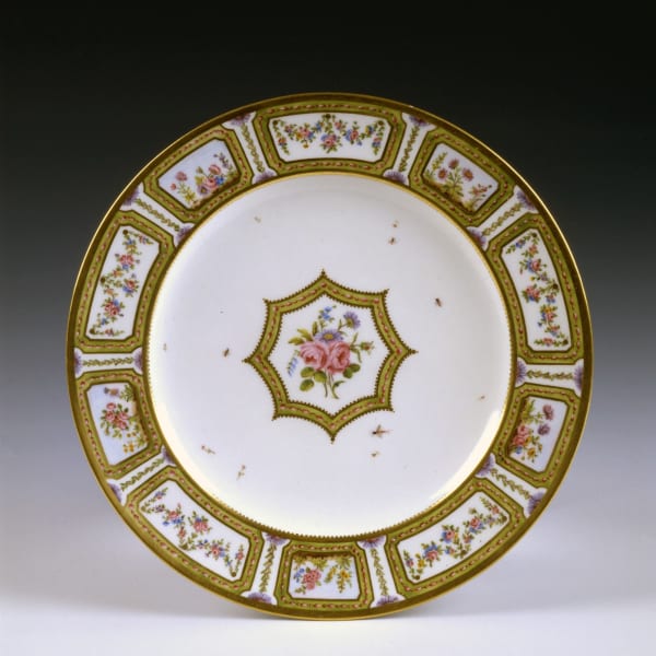 Sèvres Porcelain, A Sèvres Porcelain Sample Plate, 1794-95