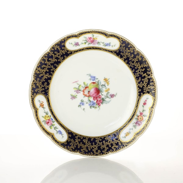 Sèvres Porcelain, A Soft-Paste Sèvres Porcelain Plate from the Nivernois service, 1762