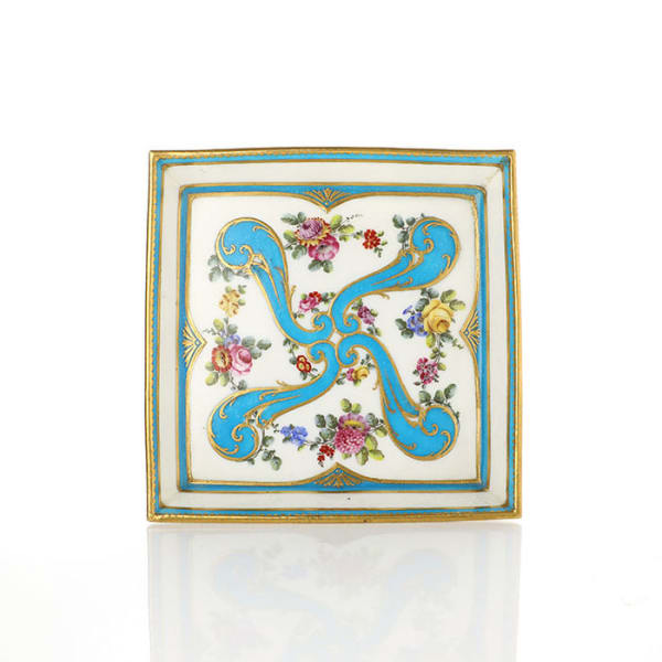 Sèvres Porcelain, A Soft-Paste Sèvres Porcelain Square Tray, 1762